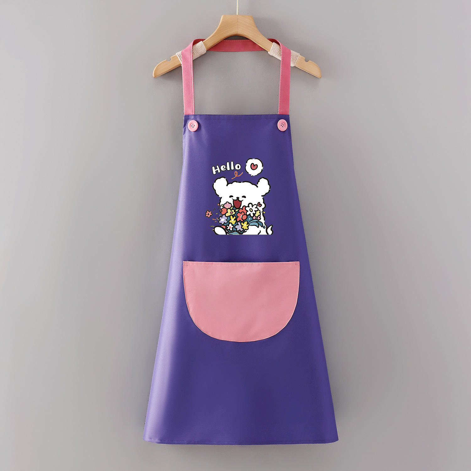 Ramo halter impermeable oso estilo ordinario rosa púrpura
