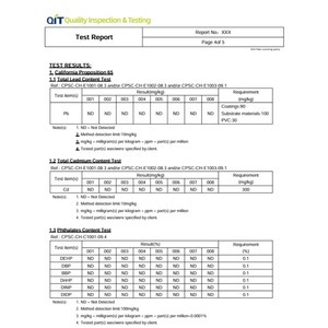 Служба тестирования США CA65 CPSC FCC GCC CPC FDA FHSA тестовый отчет для игрушек - Product Image 5