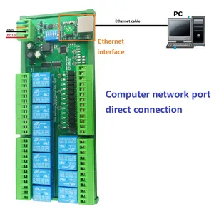 Módulo de interruptor de relé 2 en 1 12 DIO Ethernet/RS485 Modbus RTU controlador de red TCP/IP placa de expansión PLC