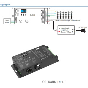 4Ch RGBW <strong>DMX</strong> 512 RDM Decoder D4C-XE <strong>PWM</strong> Frequency XLR3 and RJ45 Port <strong>DMX</strong> Digital <strong>Controller</strong> Control RGB,RGBW <strong>Led</strong> Strip Light