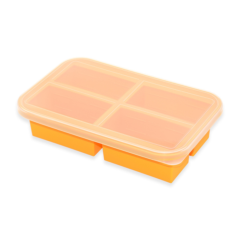 Récipient à soupe 4 compartiments avec couvercle-orange
