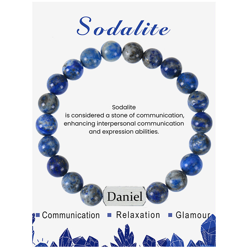 Pulsera de piedra veteada azul