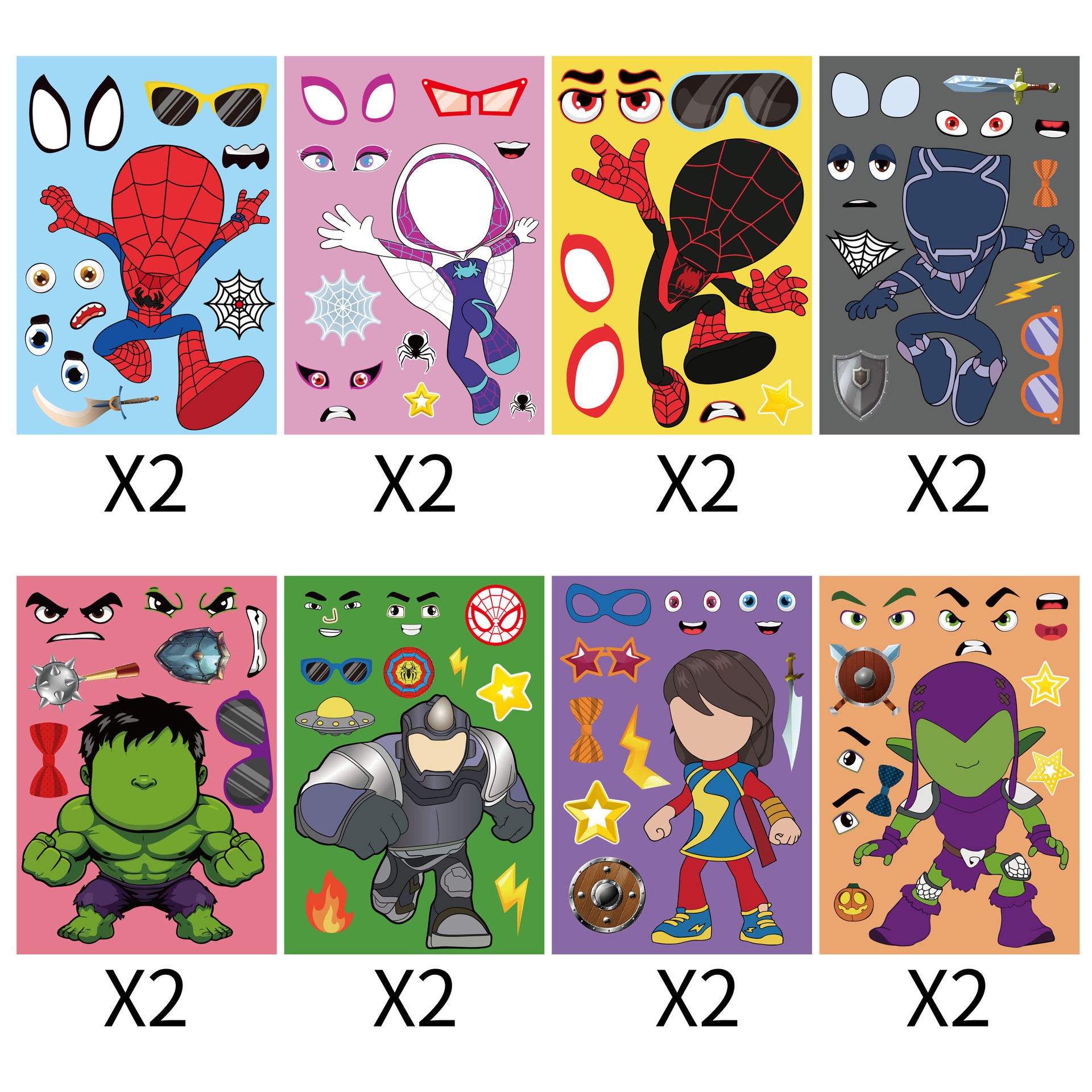 Autocollants Spider-Man 02-1116 cm-2 autocollants par motif