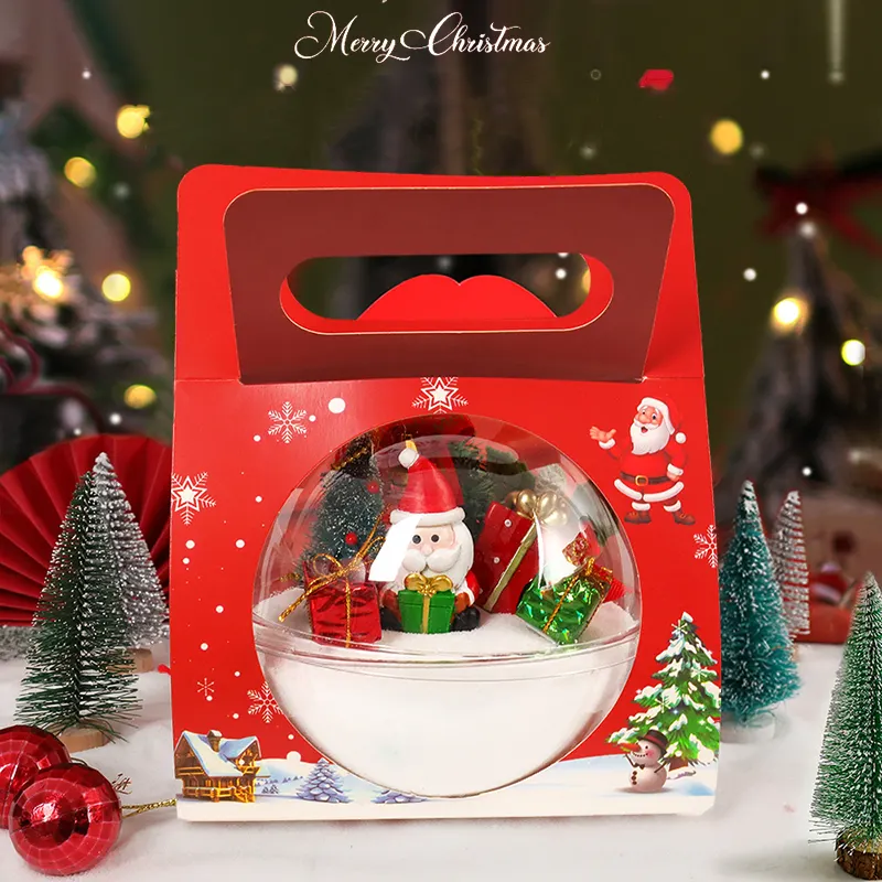 Caja transparente para comida de Navidad, embalaje para pasteles, Chocolate, macarrón, Mousse, con forma de bola, venta al por mayor, para ensaladas, Mousse y pasteles, nuevo diseño