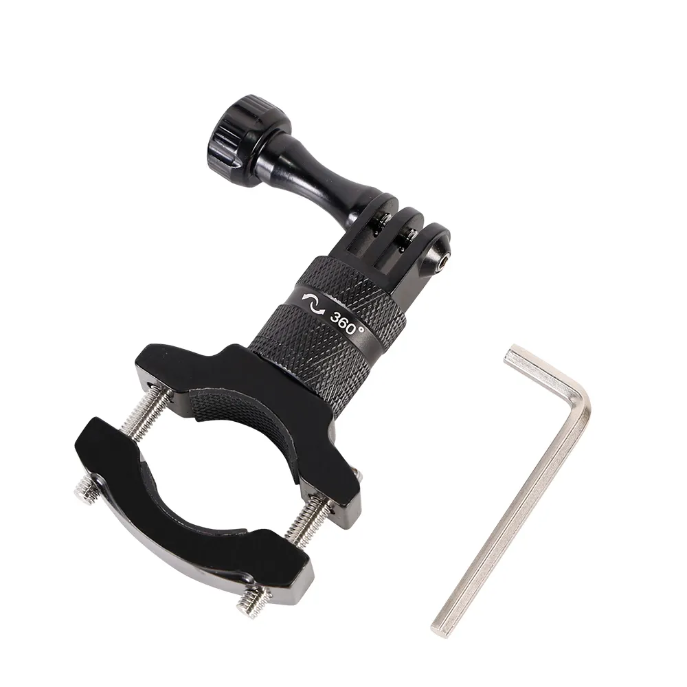 Kaliou G182 High Quality Aluminum alloy Bike Handlebar Mount for Gopro Camera,360 Degree Motorcycle Mobile Phone Bicycle Clip