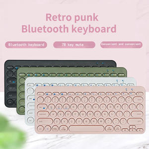 畅销复古圆形键帽无线电脑键盘平板电脑迷你键盘 - Product Image 2