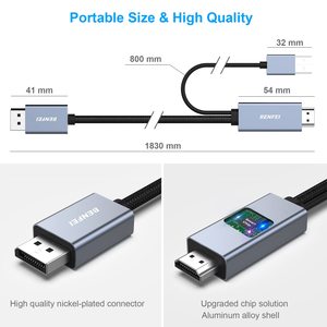 BENFEI <strong>HDMI</strong> to <strong>DisplayPort</strong> Cable, 1.8 Meter <strong>HDMI</strong> Source to <strong>DisplayPort</strong> Monitor Compatible with PC Graphics Card Laptop PS5 - Product Image 6