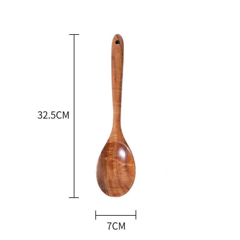 Cuillère à salade à long manche en teck