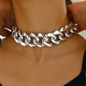 Hip Hop Style Women's Collarbone <strong>Chain</strong> 18K Gold Plated Exaggerated Necklace Fashion Jewellery <strong>Chains</strong>