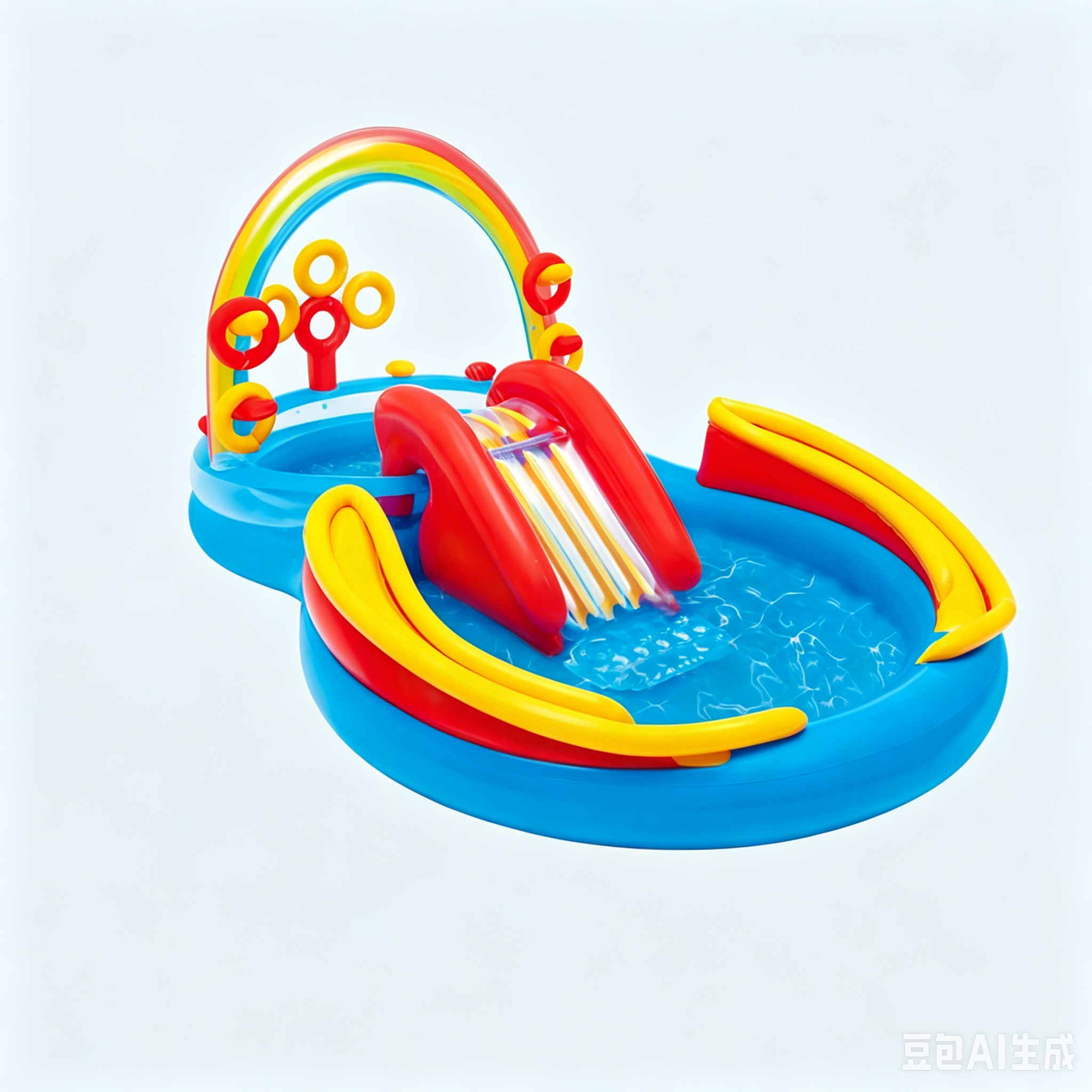 Tobogán colorido con piscina rociadora de agua-7,8 kg