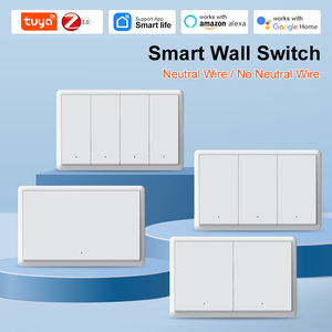 Tuya <span class=keywords><strong>ZigBee</strong></span> Smart interruttore luce a pulsante a parete 110-240V rete WiFi 220V Max. Voltaggio interruttore di controllo vocale filo neutro opzionale