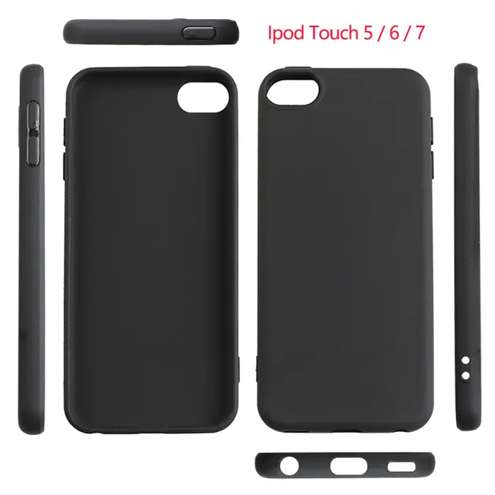 Capa vazia fosca macia para ipod touch 5/6/7, acessórios móveis de tpu com tampa traseira
