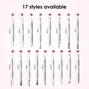 High End tırnak eti itici takım kiti gümüş açılı kare düz Mini 420 paslanmaz çelik tırnak tırnak eti itici tırnak çelik itici - Product Image 1