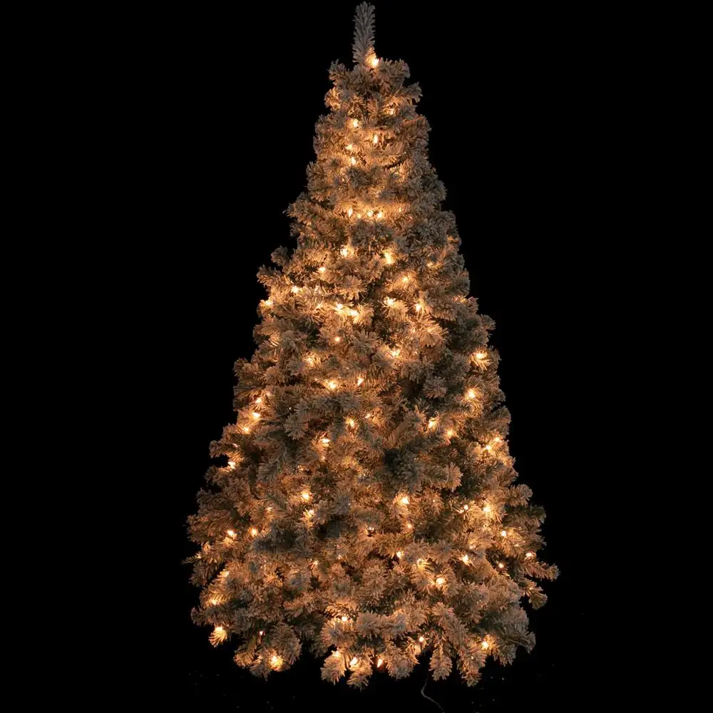 Competitive Price Different Types Falling Snow Christmas Tree with led lights in Indoor Christmas Flocking Tree
