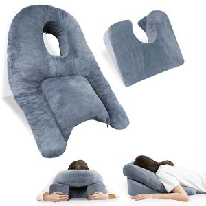胃スリーピングピローメモリーフォームと取り外し可能なカバーホームマッサージ睡眠用フェイスダウンピロー - Product Image 1