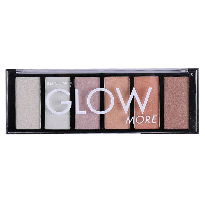 Paleta de contorno bronzeador, iluminador para maquiagem com 6 cores de bochecha e glitter blush, 3 em 1, iluminador eco-amigável