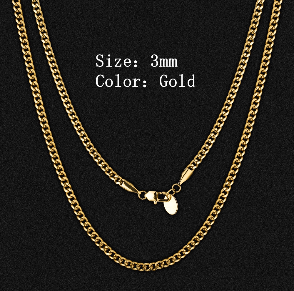 3mm Gold Cuban Chain