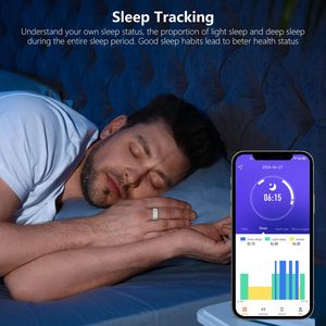 睡眠モニタリングイノベーションデザイン軽量インテリジェントマルチヘルスモジュールIP68睡眠トラッカー防水充電ケーススマートリング - Product Image 2