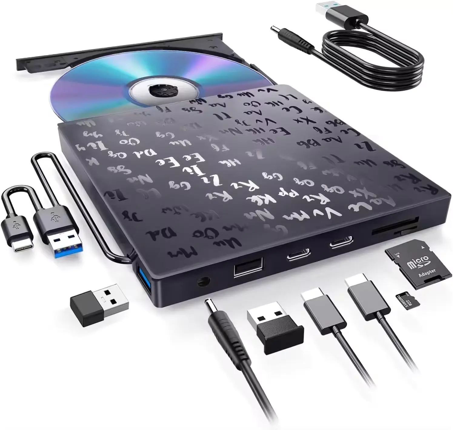 Gravador de DVD Rom para laptop, unidade óptica USB 3.0 tipo C para PC, gravador externo para desktop e laptop
