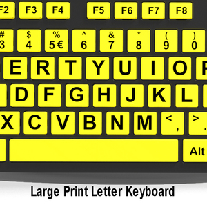 Teclado de ordenador de impresión grande con cable USB, Letra de impresión grande con teclas amarillas, Contraste alto, fácil de usar - Product Image 3