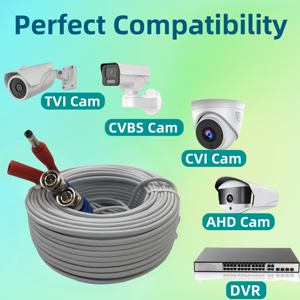 莱顿达闭路电视摄像机监控套件RCA BNC适配器DC连接器5m-30m视频电源电缆系统聚氯乙烯同轴电线高清电视 - Product Image 4