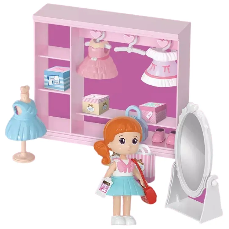 Vendita calda Camerino Spogliatoio Giocattoli Set Giochi Per Bambini Mobili Casa di Giocattoli Intellettuale Pretend Toy Per Le Ragazze Regalo