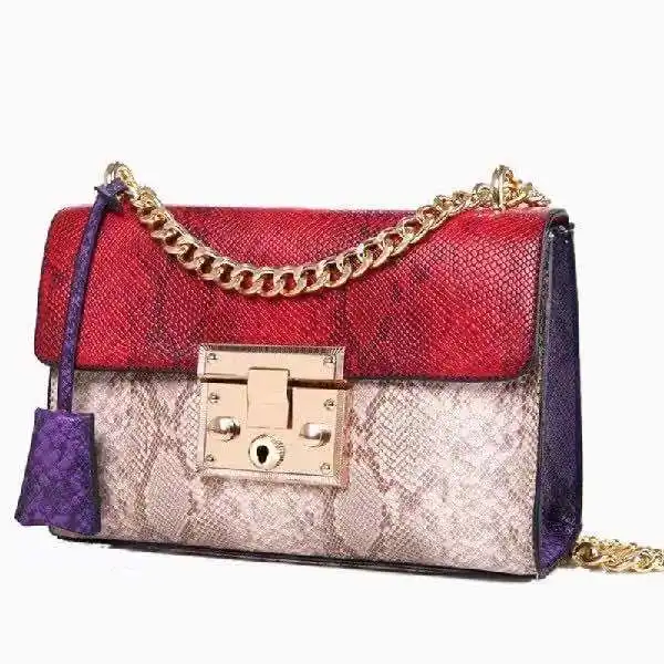 Guangzhou fábrica de Moda Crossbody Saco tecido da pele de serpente chian couro do Saco das mulheres