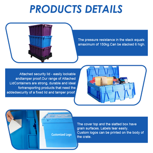 Caja sólida de plástico HDPE ecológica, contenedores de almacenamiento apilables, contenedores de almacenamiento logístico reciclables del proveedor de China - Product Image 4