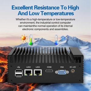 2 Ethernet 6 USB 2 COM 4GB Video Memory Windows 10/11/7 Slot Embedded <strong>Linux</strong> Arm Industrial Mini PC with US/EU Plugs New - Product Image 5