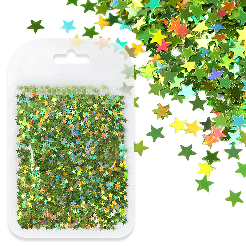 2g estrella pequeña en bolsa de hueso transparente-verde claro-9