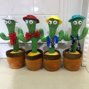 New Electronic Shake <strong>Plush</strong> 120 <strong>Songs</strong> USB Charging Interactive Music Lights Singing Dancing Cactus Toy