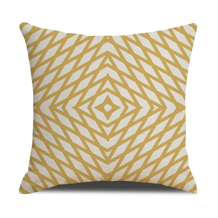 Nordic Geometric Plaid Linen Pillowcase Cushion Cover Printed Car Sofa Bed Pillow Cushion Pillow Cover
