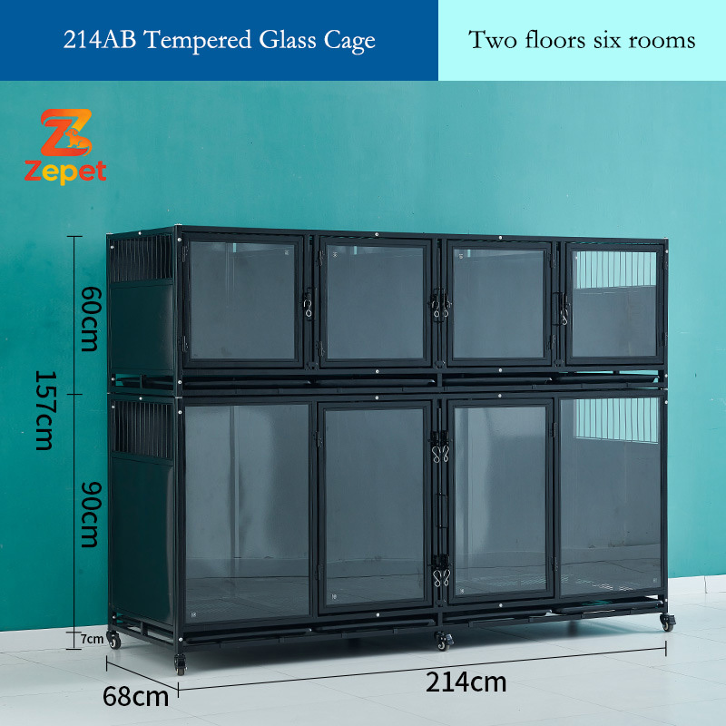 Black tempered glass cage 214AB