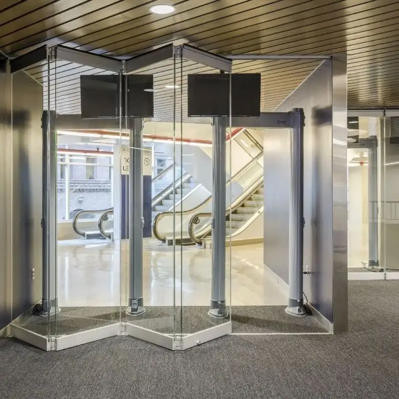 CLEAVIEW Design personalizzabile divisorio per ufficio commerciale sicurezza temperato porte pieghevoli in vetro senza telaio prezzi interni