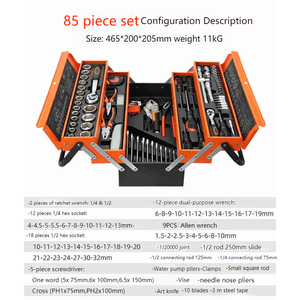 Caja de herramientas de 85 piezas, juego de reparación de automóviles, combinación de herramientas de hardware, juego mecánico manual - Product Image 3