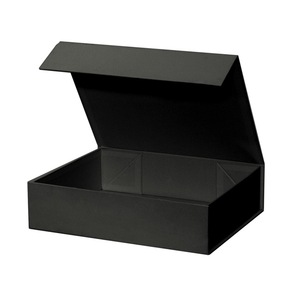 Scatola magnetica pieghevole personalizzata scatola rettangolare lunga personalizzata confezione pieghevole nera chiusura scatola regalo magnetica