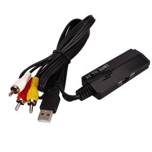 Mini compuesto RCA CVBS AV a HDMI Audio Video Adaptador convertidor PAL/NTSC con Cable de carga USB para pc xbox ps4 tv vh