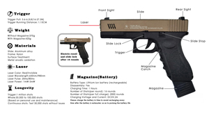G17 Repli-caフル機能のレーザー射撃ハンドガン + 銃器オーディオシミュレーター。リアルな撮影環境を構築するために設計されています - Product Image 2
