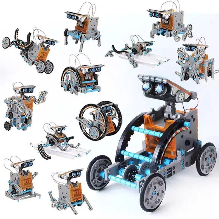 창조적 인 태양 로봇 키트 장난감 DIY 교육 키트 장난감 선물 재미있는 건물 실험 태양 로봇 키트 세트