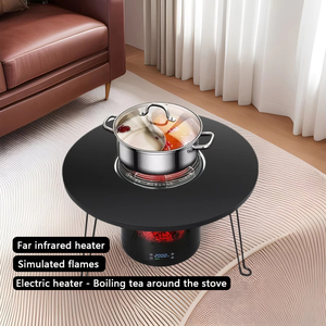 Far Infrared Room <strong>Heater</strong> with Thermostat Flame Cooking Stove Indoor Heating &amp; Cooking Tea Remote Control - Product Image 3