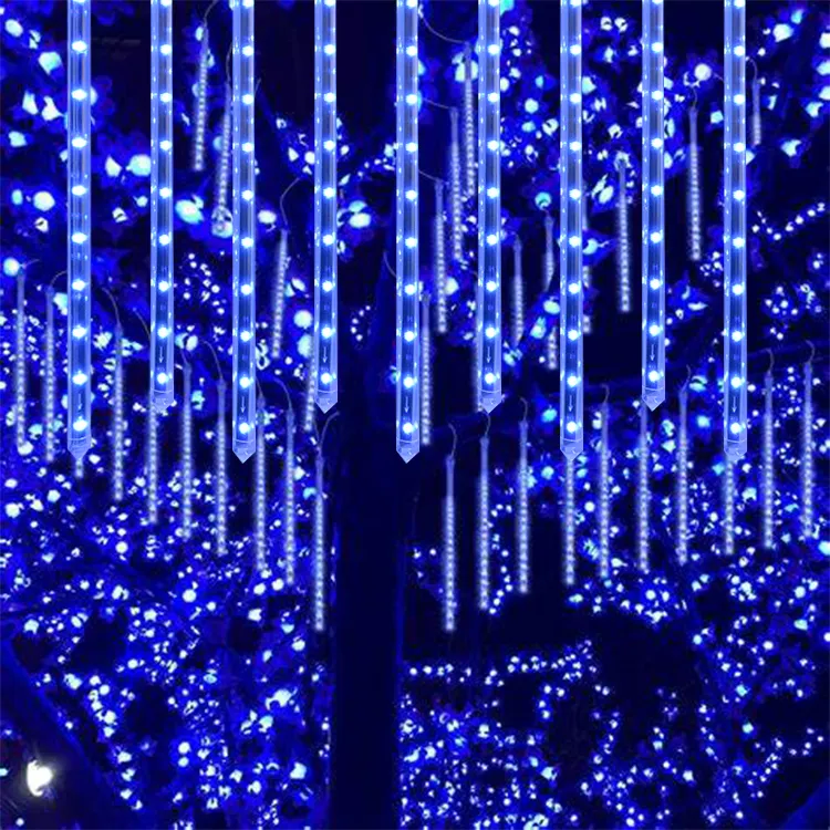 ETOP LED Meteor Shower light Falling Rain Icicle String Lights Christmas Garden Lighting Holiday Party Home Outdoor