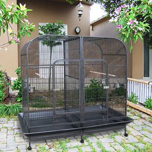 Twin Dual Double Metal Large Pet Bird Cage Parrot <strong>Cockatoo</strong> Aviary Removable Divider Big Birds Breeding Cage for Sale