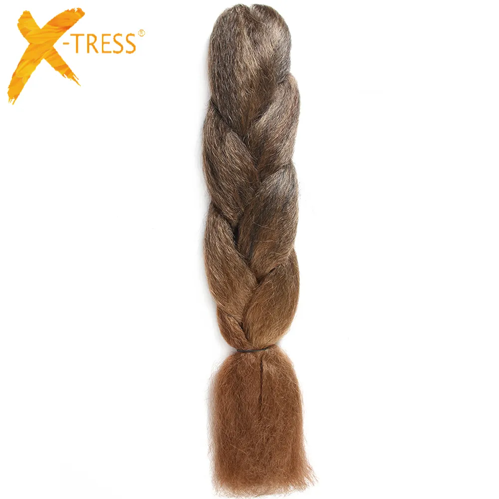 X-TRESS New Fashion Style Wholesale Price Pre Stretched Synthetic Braiding Hair Extensions Crochet Jumbo Braids Hair Supplier