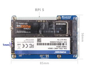 MPS2280D <span class=keywords><strong>Raspberry</strong></span> <span class=keywords><strong>Pi</strong></span> 5 Placa de Desenvolvimento com Dedicado PCIe para Dual NVMe SSD HAT Suporta SSD Boot System