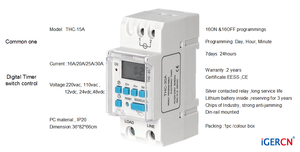 12VDC programmier barer digitaler Timer-Schalter 30A THC-30A Relais steuerung Wöchentliche/tägliche automatische Periode LCD-Steuersc halter Zeit schalter - Product Image 2