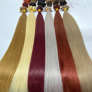 Manikür hizalanmış Remy avrupa saç çift çizilmiş İtalyan Keratin Prebonded sarışın 613 sapıkça kıvırcık U/I/V/düz İpucu saç ekleme - Product Image 1