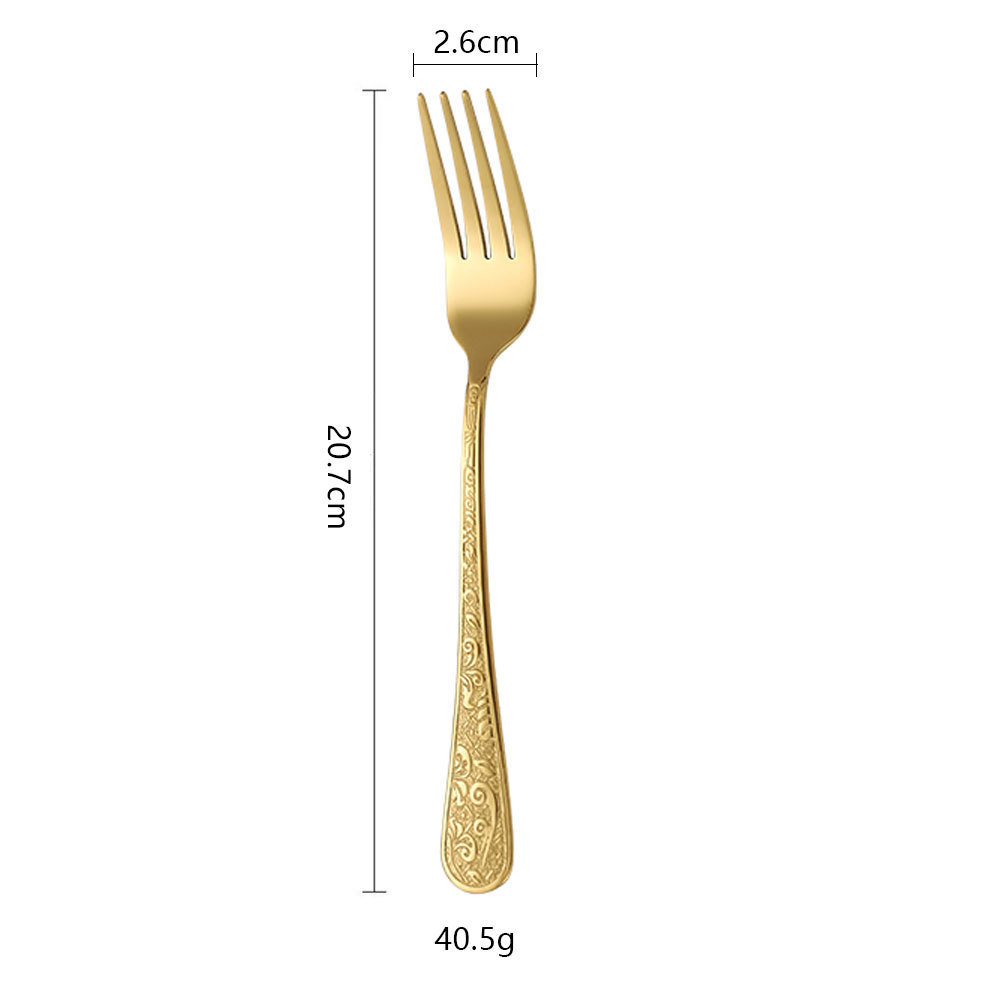 Fourchette de table dorée Fleur de Phénix