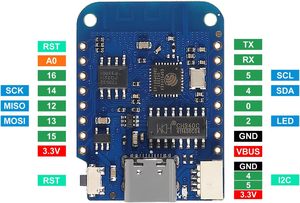 WeMos D1 Mini Typ C USB WiFi Internet der Dinge Board basiert ESP8266 4MB Kompatibel mit Arduino Micro Python Nodemcu IOT Kit - Product Image 3