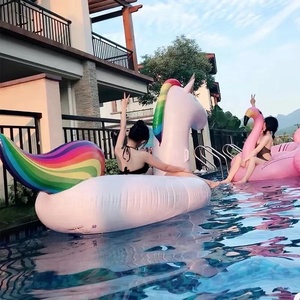 Unicorno piscina galleggiante giostra giocattolo PVC gonfiabile per bambini e adulti per piscina e spiaggia - Product Image 5
