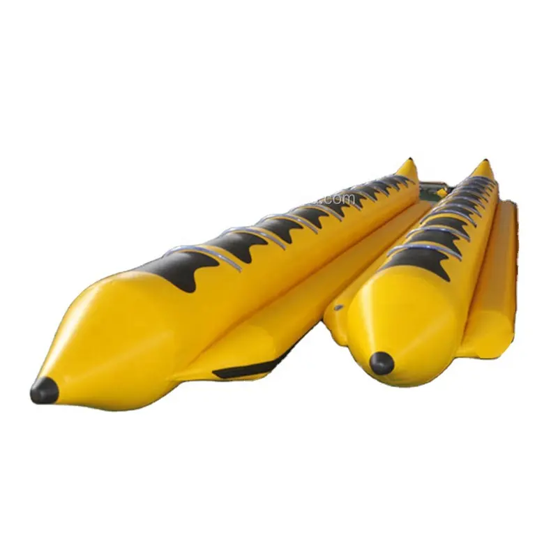 Ucuz su şişme oyuncak tekne 5 kişi 8 kişi veya 12 kişi taşınabilir 0.9mm PVC branda su sporları şişme muz bot